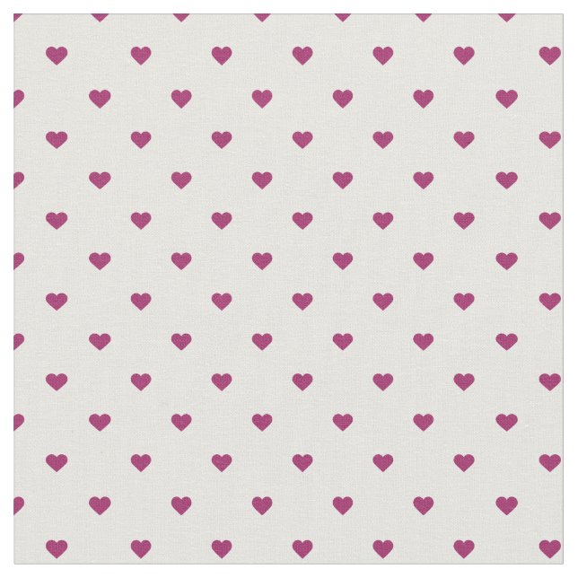 Berry Lila Polka Dot Hearts Tyg (Närbild)