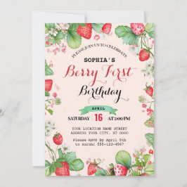 Berry Loely First Birthday Inbjudningar