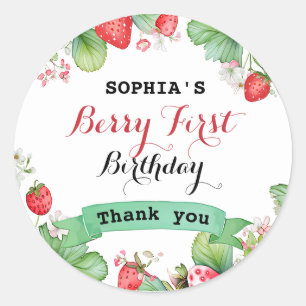 Berry Loely First Birthday Runt Klistermärke