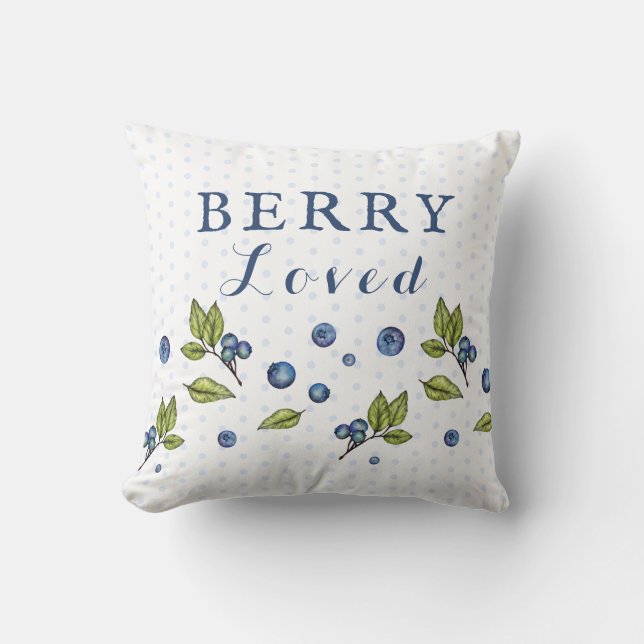 Berry Loved Bluebär Dekorativ kudde (Framsida)