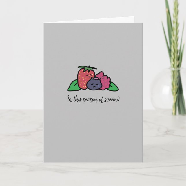"Berry Loved" Cute and Heartfilt Sympathy Card Kort (Framsida)