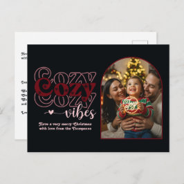 Berry Luxe Mysiga Vibes Retro-julfoto Helg Vykort