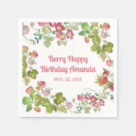Berry Lycklig Strawberry Birthday Pappersservett