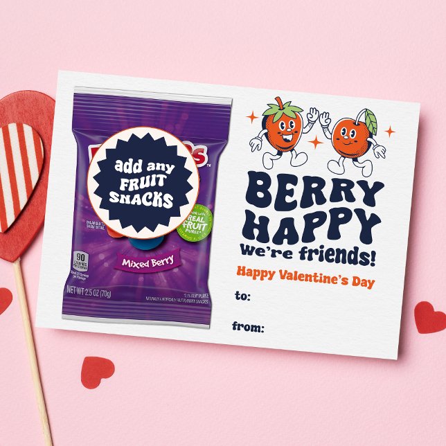 Berry Lycklig Vi är Friends Fruit Snack Valentine Vykort (Skapare uppladdad)