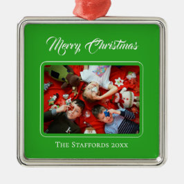 Berry Merry Christmas Röd Foto Ornament