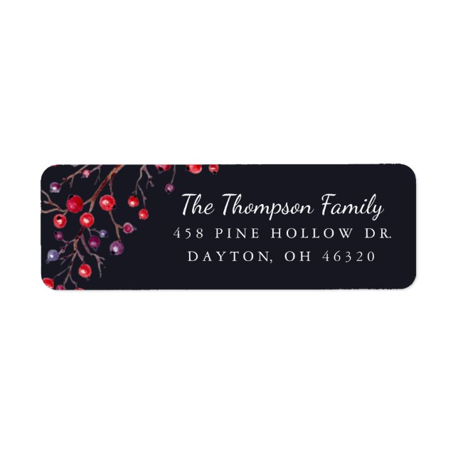 Berry Merry Helgdag Returadress Returadress Etikett (Framsidan)