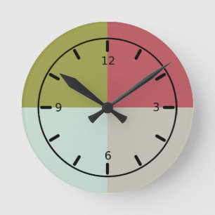 Berry Mint Olive Pebble Rund Klocka