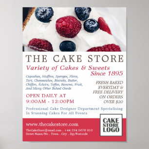 Berry Paj, Cakery, Cake Store-reklam Poster