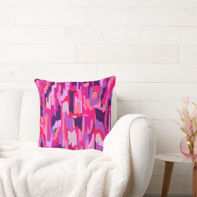 Berry Patch: Red and Rosa Abstrakt Kudde (Soffa)