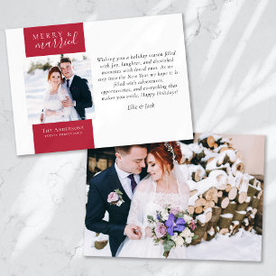 Berry Red Foto Glad & Gift med Foto Julkort