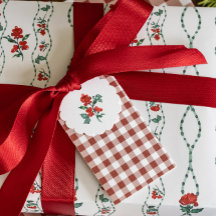 Berry Red Gingham Gift Märkres