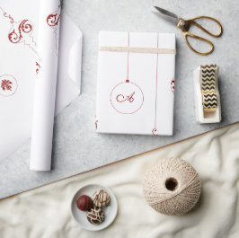 Berry Red Monogram Bauble Ornaments jul Presentpapper