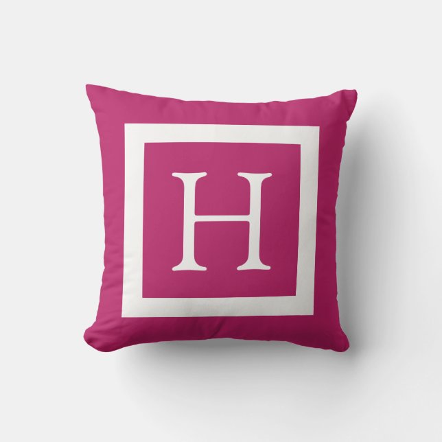 Berry Rosa Anpassningsbar Monogram Kudde (Framsida)