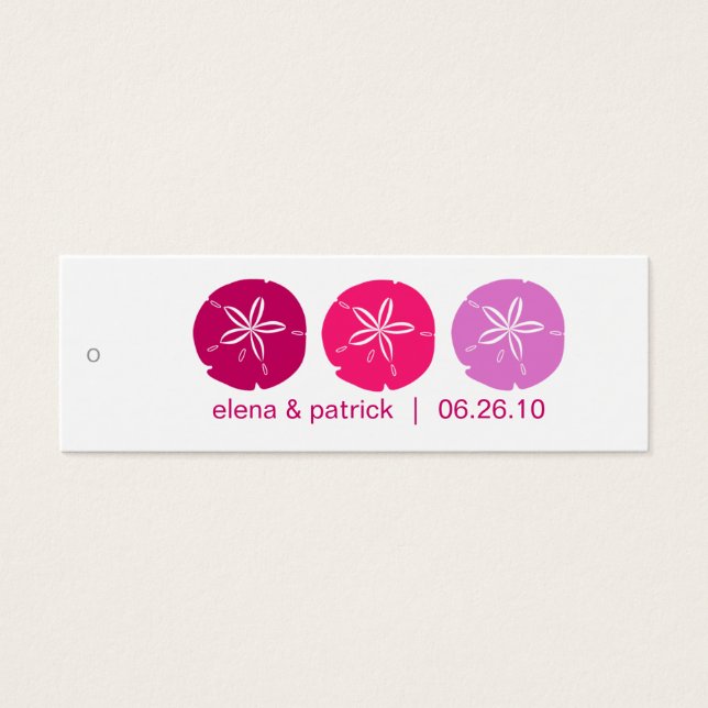 Berry Rosa Sand Dollar Gift Märkres Litet Visitkort (Framsidan)