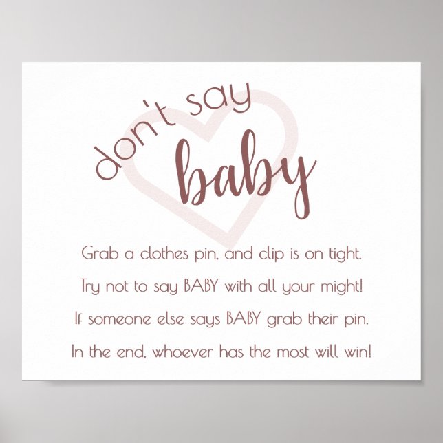 Berry Rosa Script | Radiant Orchid Dont Säg Baby Poster (Framsidan)
