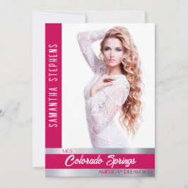 Berry Shine Autograph Card för Skönhetstävlingar Inbjudningar