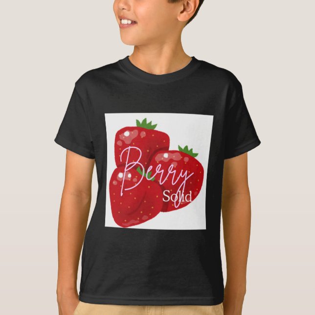 Berry Solid Sticker T Shirt (Framsida)