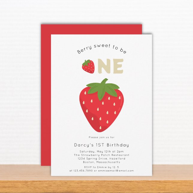 Berry söt 1 år inbjudningar (Skapare uppladdad)