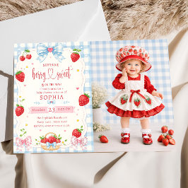 Berry Söt Baby Shower Inbjudan Jordgubbe