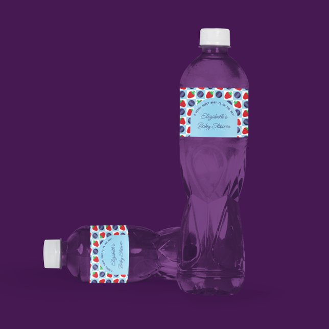 Berry Söt Baby Shower Vattenflaskor Etikett (Skapare uppladdad)