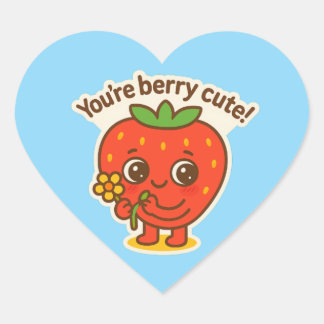 Berry söt Button Hjärtformat Klistermärke