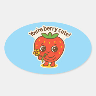 Berry söt Button Ovalt Klistermärke
