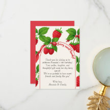 Berry Söt Hallon Barnkalas Tackkort