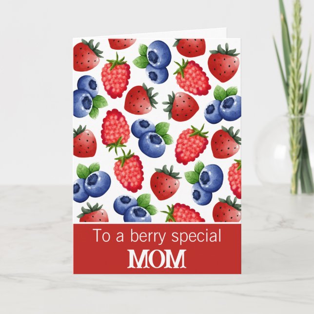 Berry Speciell Mamma Mixed Berries Birthday Kort (Framsida)