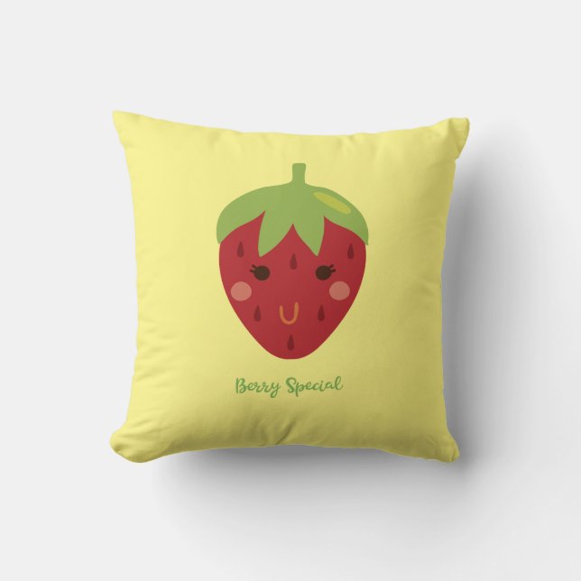 Berry Speciell Smiling Strawberry Kudde (Framsida)