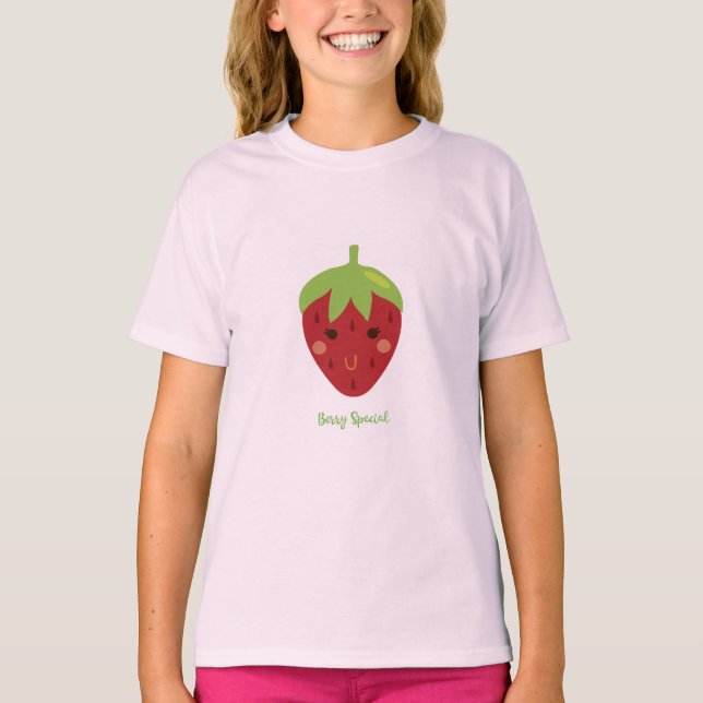 Berry Speciell Smiling Strawberry T Shirt (Framsida)