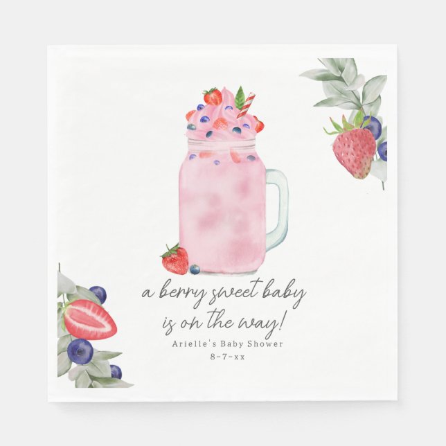Berry Speciell Smoothie Baby Shower Pappersservett (Framsidan)