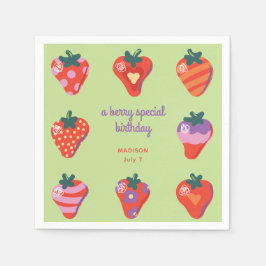 Berry Speciell Strawberry Birthday - Kiwi Pappersservett