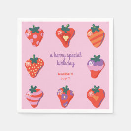 Berry Speciell Strawberry Birthday - Rosa Pappersservett