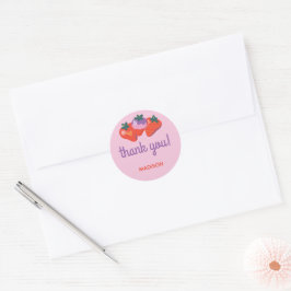 Berry Speciell Strawberry Birthday - Rosa Runt Klistermärke