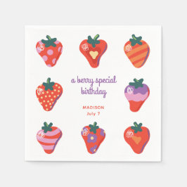 Berry Speciell Strawberry Birthday - White Pappersservett