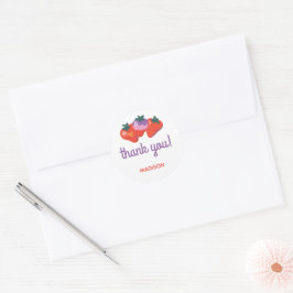 Berry Speciell Strawberry Birthday - White Runt Klistermärke