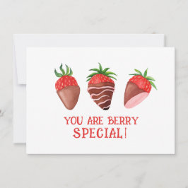 Berry Speciellt Valentine Card, jordgubbsbär Tack Kort
