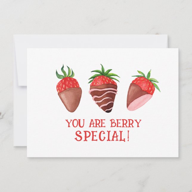 Berry Speciellt Valentine Card, jordgubbsbär Tack Kort (Framsida)
