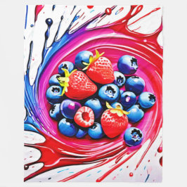 Berry Stänk: Färg Burst Fleecefilt