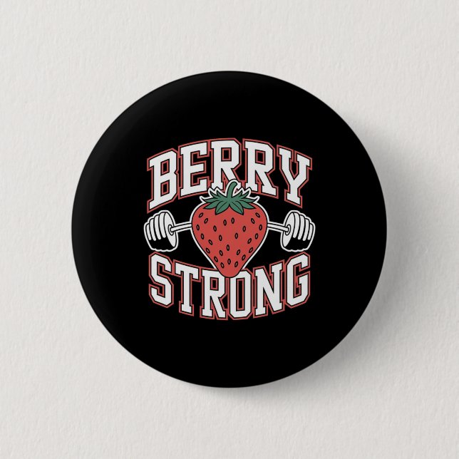Berry Strong - Funny Bodybuilding Workout Pun Knapp (Framsida)