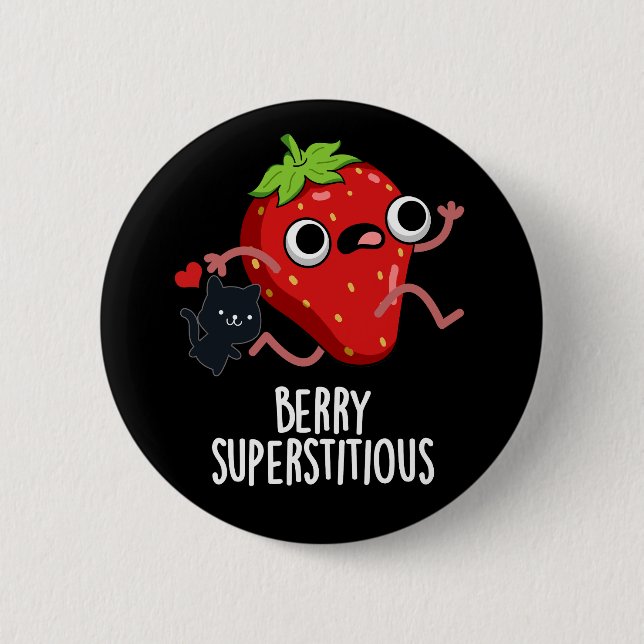 Berry Superstiged Funny Fruit Pun Mörk BG Knapp (Framsida)