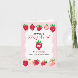 Berry Sweet 1:a Birthday Folded Investigation Inbjudan