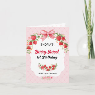 Berry Sweet 1:a Birthday Folded Investigation Inbjudan