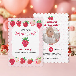 Berry Sweet 1:a födelsedagsinbjudan Inbjudningar