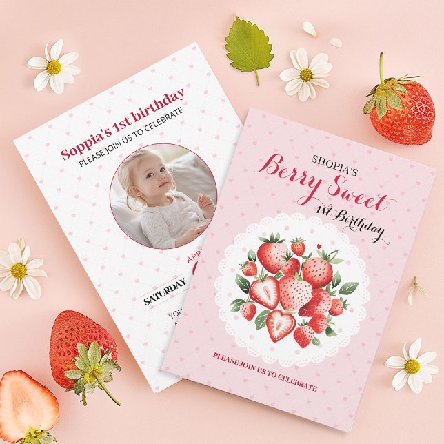 Berry Sweet 1:a födelsedagsinbjudan Inbjudningar (Skapare uppladdad)