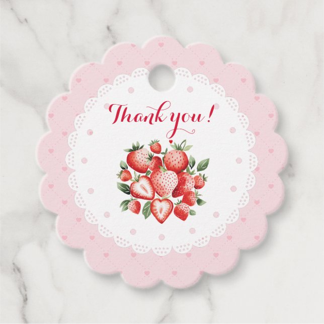 Berry Sweet 1st Birthday Gåvor Etiketter (Framsida)