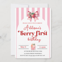 Berry Sweet 1st Birthday med Photo Inbjudningar