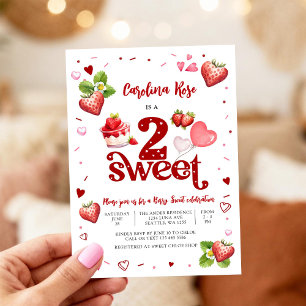 Berry Sweet 2-års födelsedagsinbjudan Inbjudningar