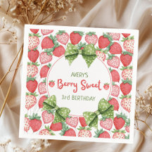 Berry Sweet 3-års födelsedags jordgubbsfest 