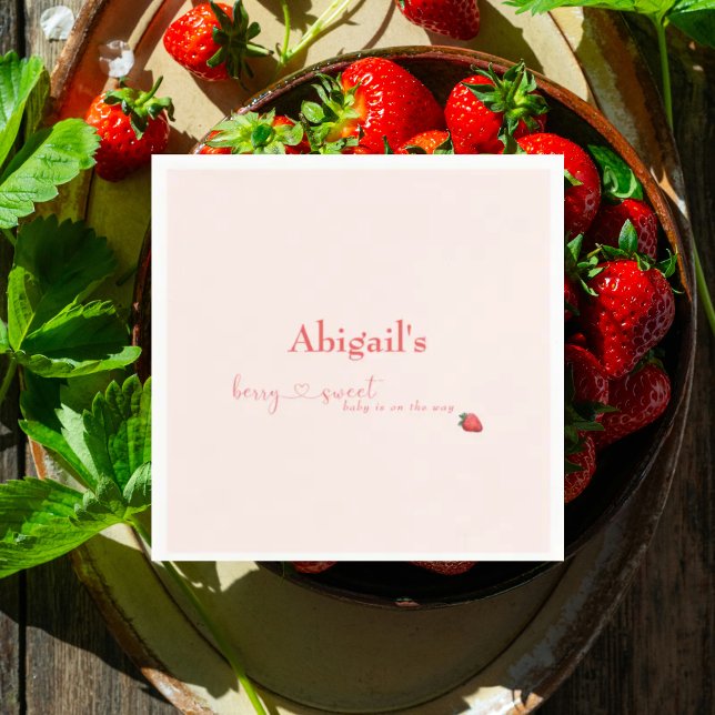 Berry Sweet Baby på Way Baby Shower Pappersservett (Skapare uppladdad)
